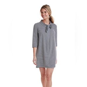 Vineyard Vines Bow Neck Stripe Knit Dress Deep Bay